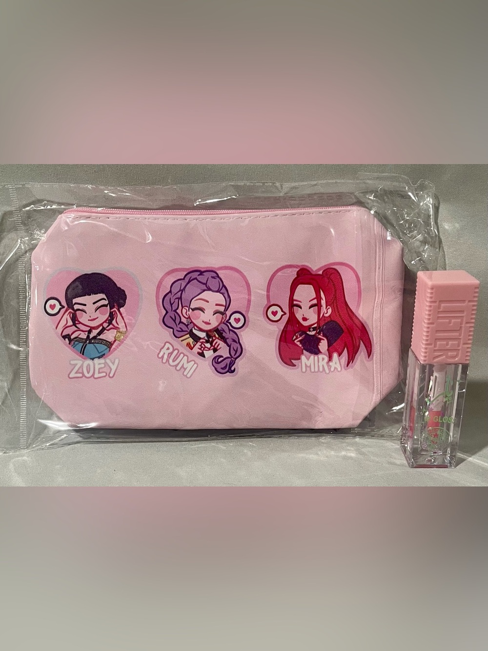 K-pop Cosmetic Pouch with Lip Gloss